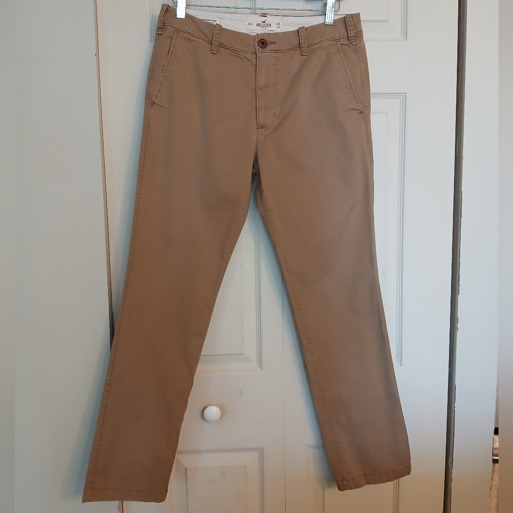 Hollister Khaki Straight Slim Chino Men's Pants W31 L32